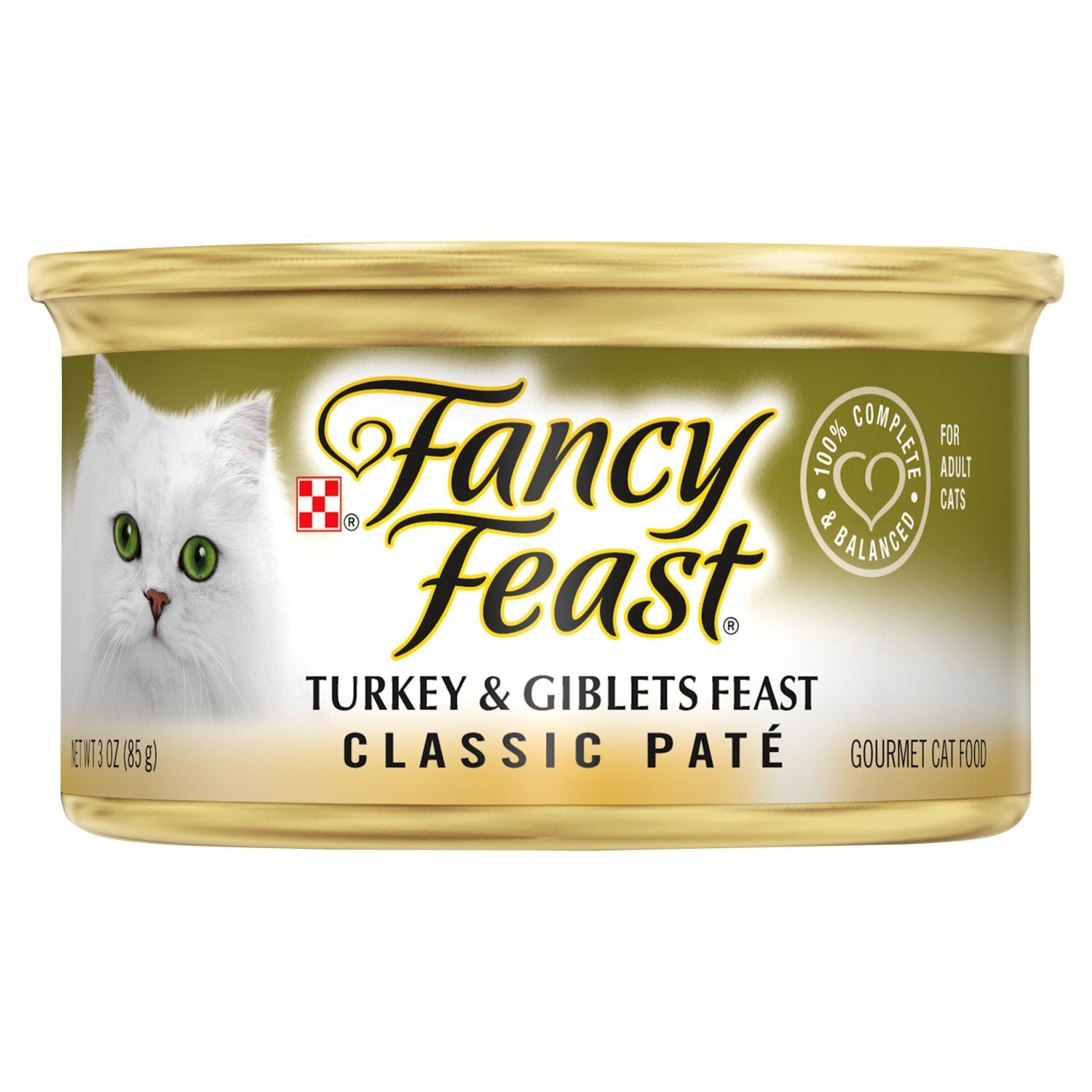 Purina Fancy Feast Turkey &amp; Giblets Feast Classic Paté Gourmet Cat Food, 3 oz