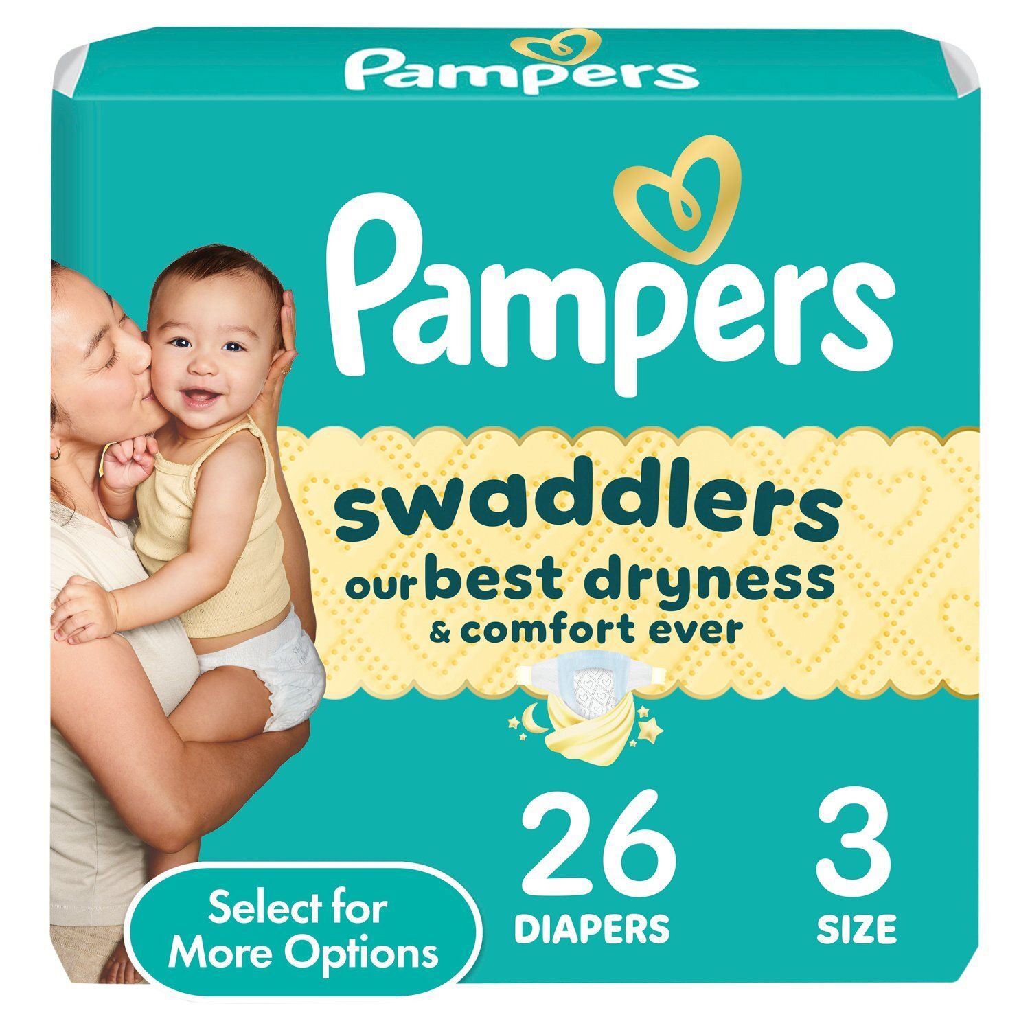 Pampers Swaddlers Diapers Jumbo Pack, Size 3, 13-26 lbs, 26 count