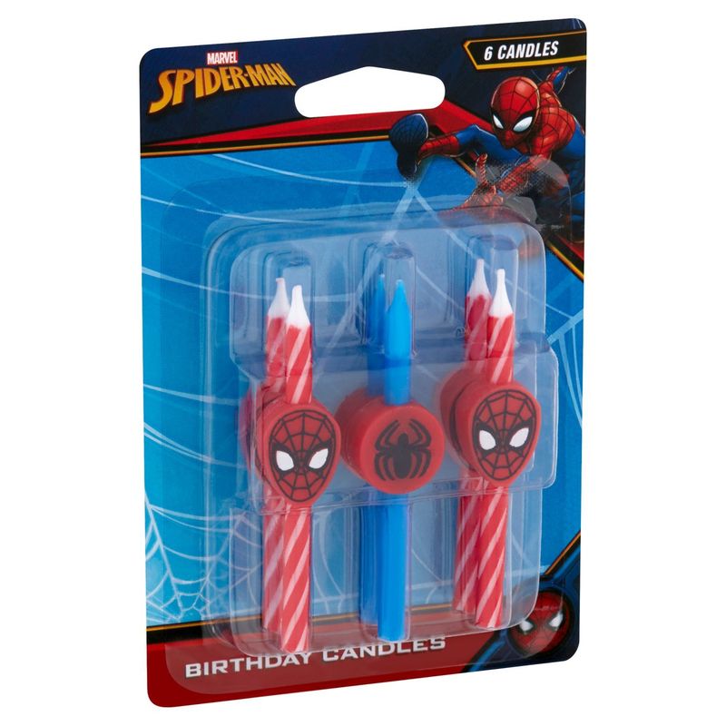 Marvel Spider-Man Birthday Candles, 6 count