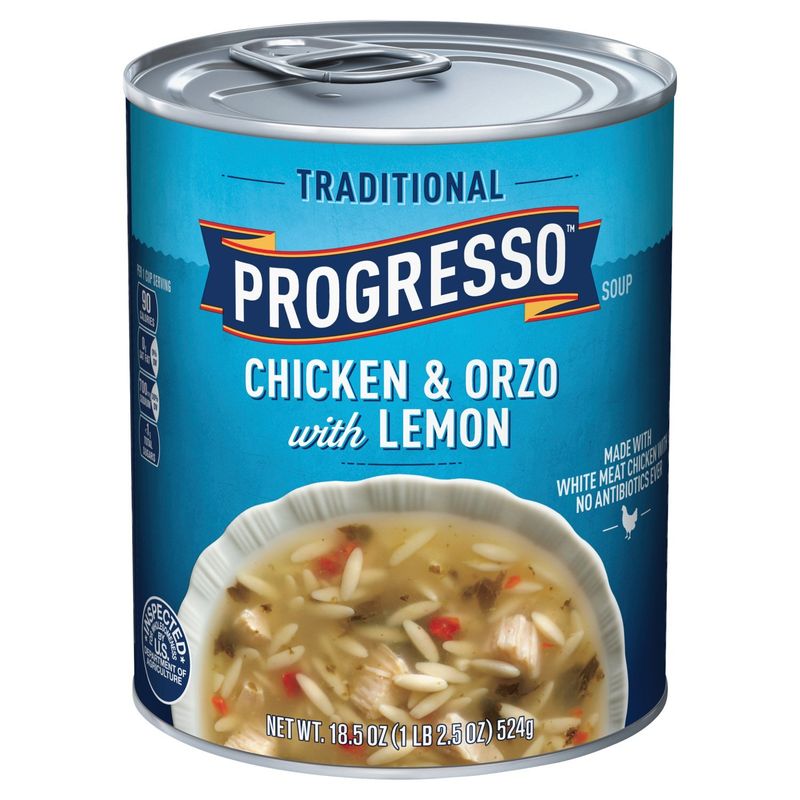 PROGRESSO Traditional Chicken &amp; Orzo with Lemon Soup, 18.5 oz