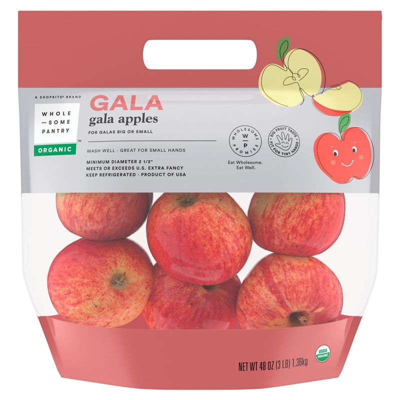 Wholesome Pantry Organic Gala Apples, 3 lb bag