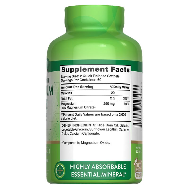 Nature's Truth Magnesium Citrate Dietary Supplement, 250 mg, 120 count