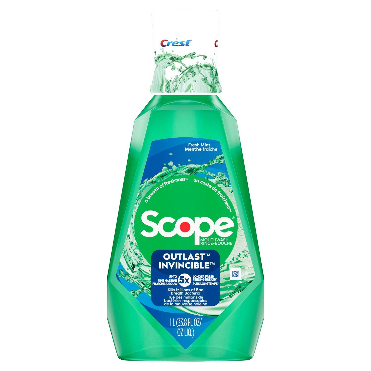 Crest Scope Outlast Fresh Mint Mouthwash, 33.8 fl oz