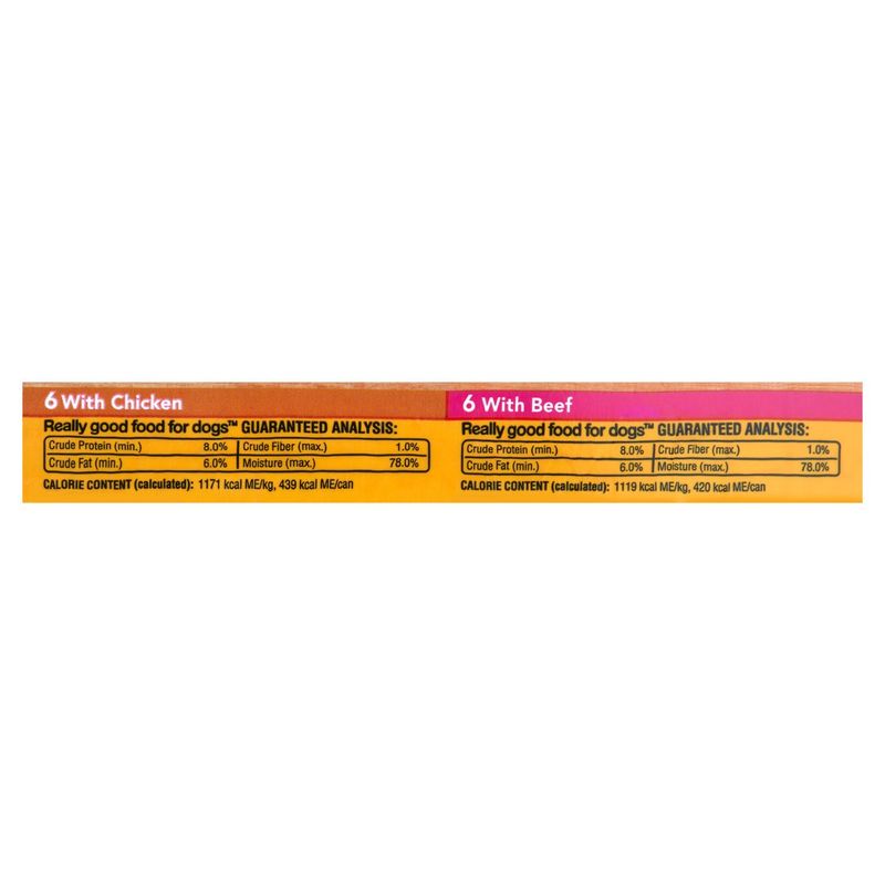 Pedigree Chicken &amp; Beef Chopped Ground Dinner Food for Dogs, 13.2 oz, 12 count