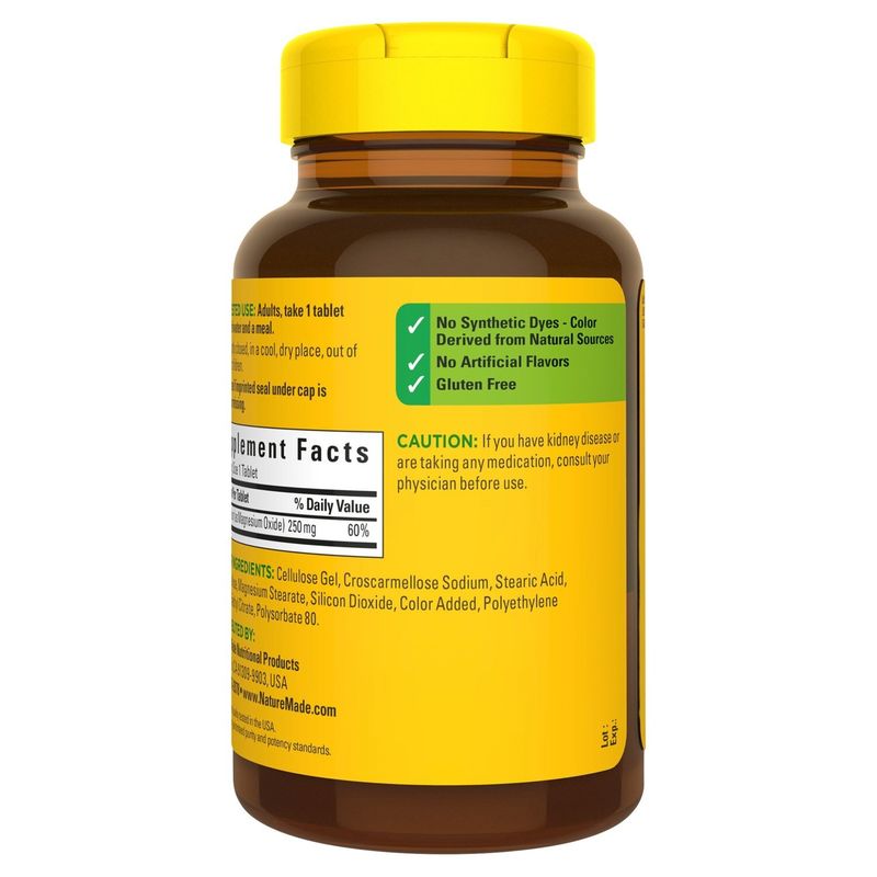 Nature Made Magnesium 250 mg Tablets, 200 Count Value Size