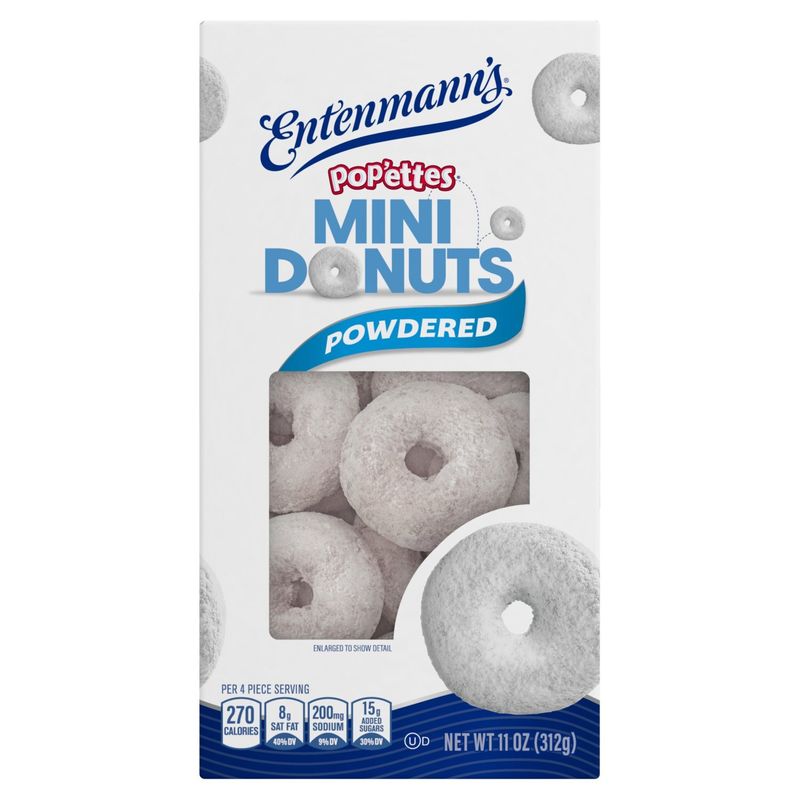 Entenmann's Pop'ettes Powdered Mini Donuts, 11 oz