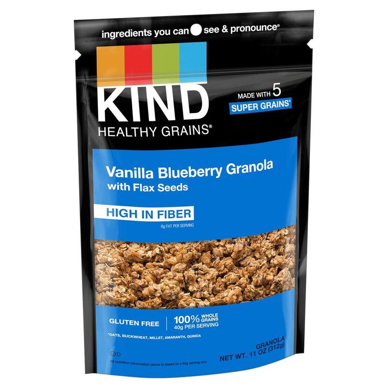 Kind Healthy Grains Vanilla Blueberry with Flax Seeds Granola, 11 oz