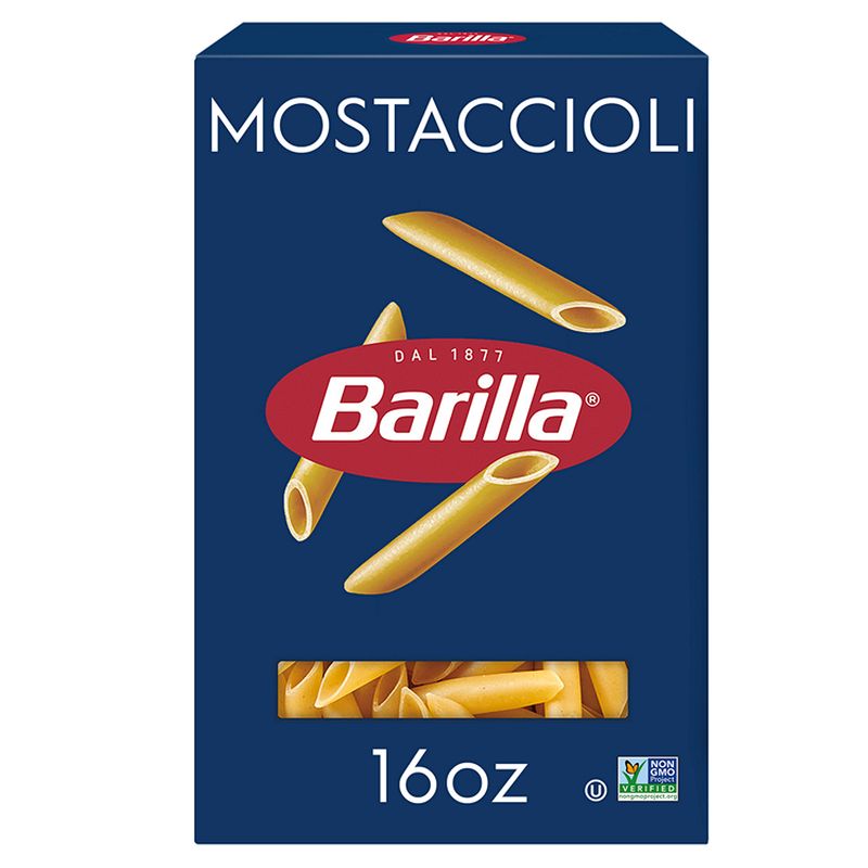Barilla Mostaccioli Pasta Non-GMO, Kosher Certified, 16 oz