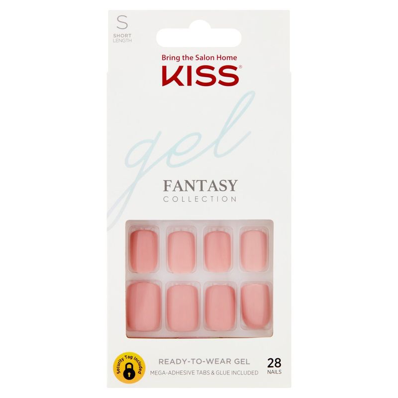 Kiss Gel Fantasy Collection Nails, Short Length, 28 count