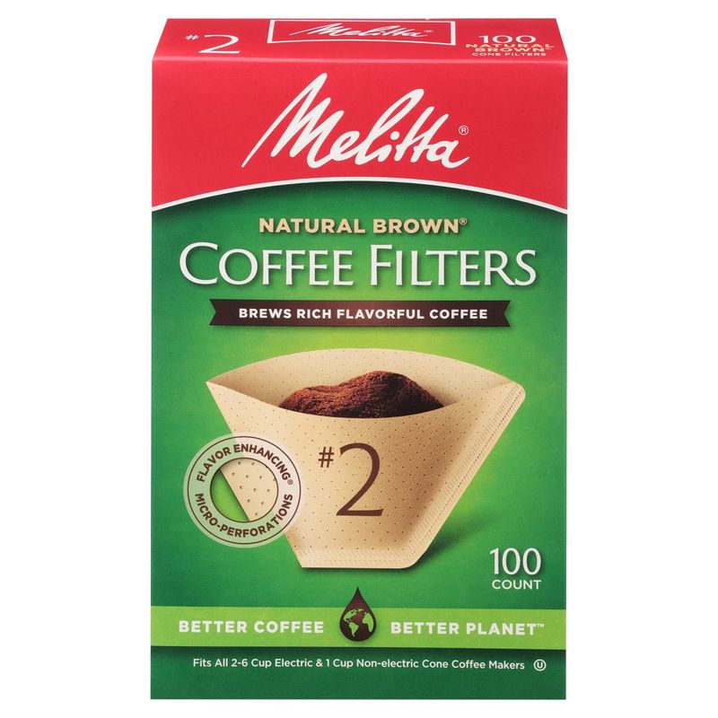 Melitta Natural Brown #2 Coffee Filters, 100 count