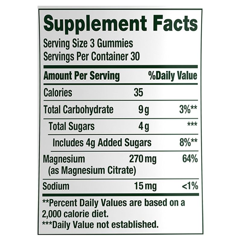 Nature's Bounty Magnesium Raspberry Flavored Gummies Dietary Supplement, 90 count