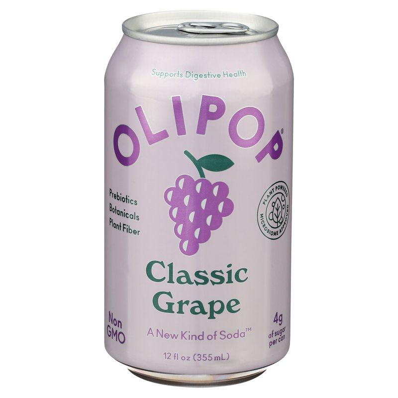 Olipop Classic Grape Soda, 12 fl oz