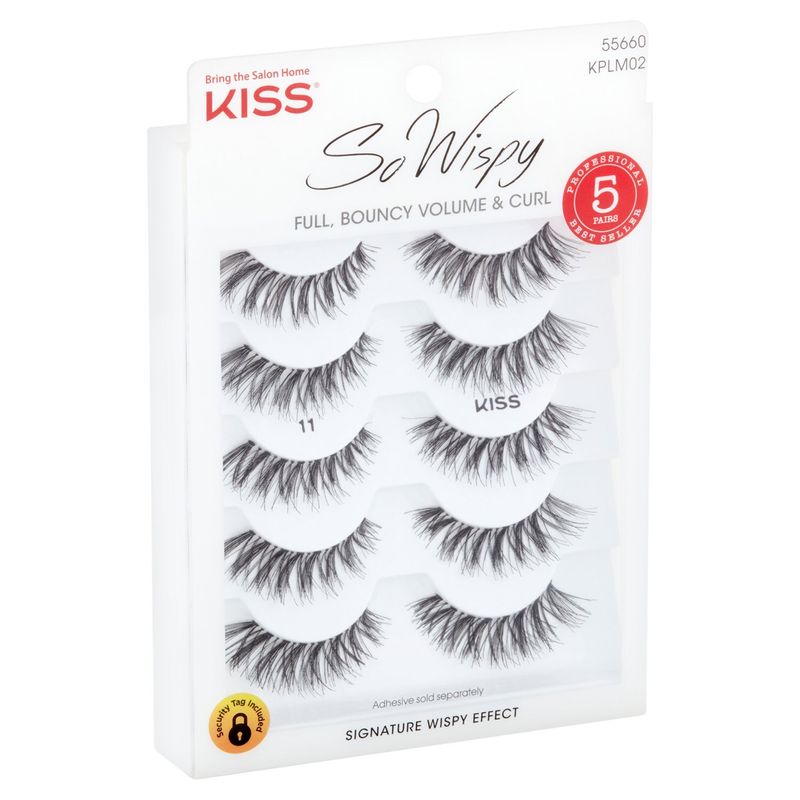 Kiss So Wispy 55660 KPLM02 Eyelashes, 5 pairs