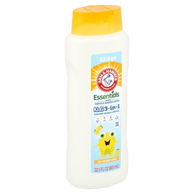 Arm &amp; Hammer Essentials Sea Monster Mango Kids 3-in-1 Body Wash+Shampoo+Conditioner, 22.5 fl oz