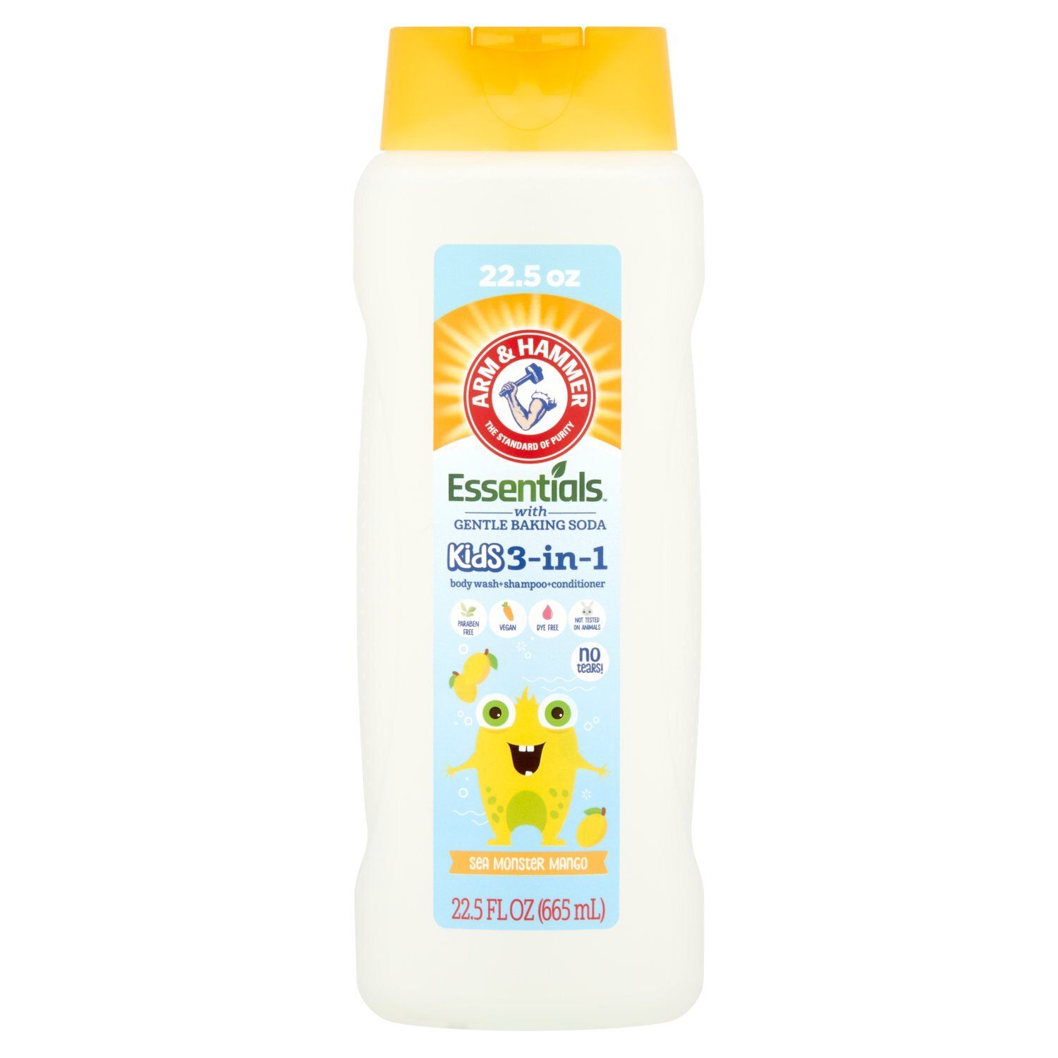 Arm &amp; Hammer Essentials Sea Monster Mango Kids 3-in-1 Body Wash+Shampoo+Conditioner, 22.5 fl oz