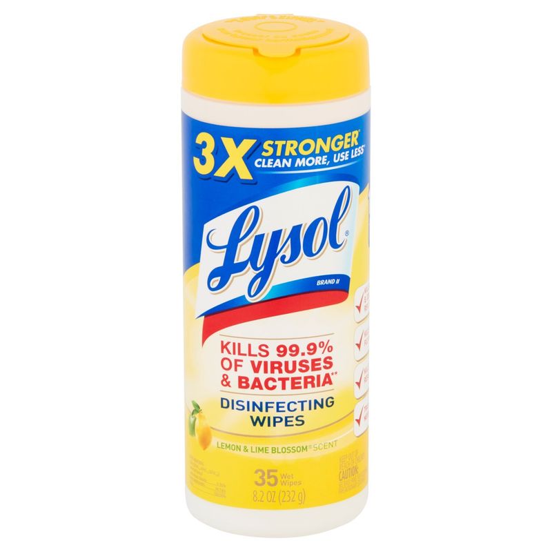 Lysol Lemon &amp; Lime Blossom Scent Disinfecting Wipes, 35 count, 8.2 oz