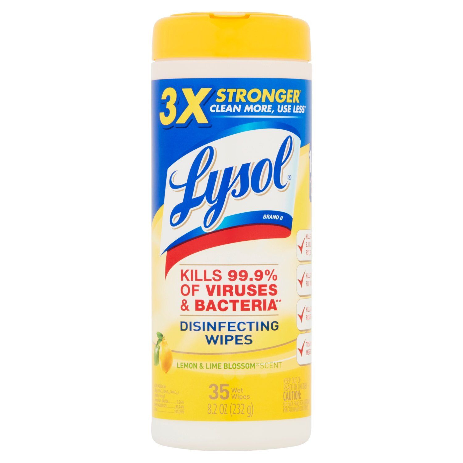 Lysol Lemon &amp; Lime Blossom Scent Disinfecting Wipes, 35 count, 8.2 oz