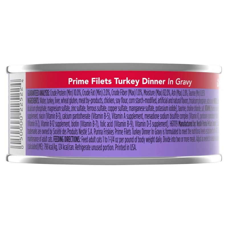 Purina Friskies Prime Filets Turkey Dinner in Gravy Cat Food, 5.5 oz