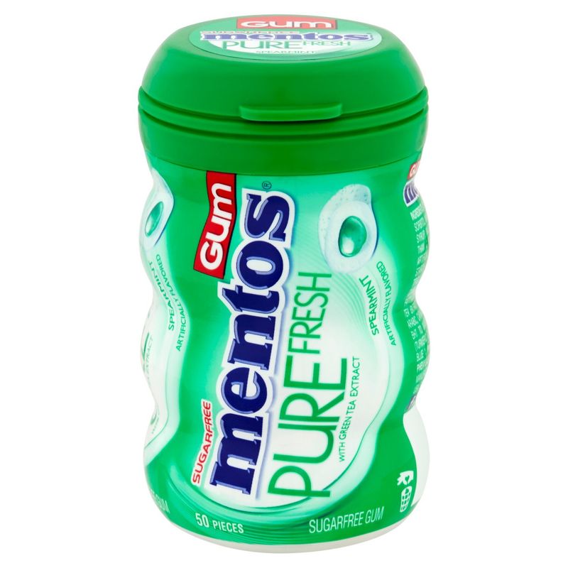 Mentos Pure Fresh Spearmint Sugarfree Gum, 50 count