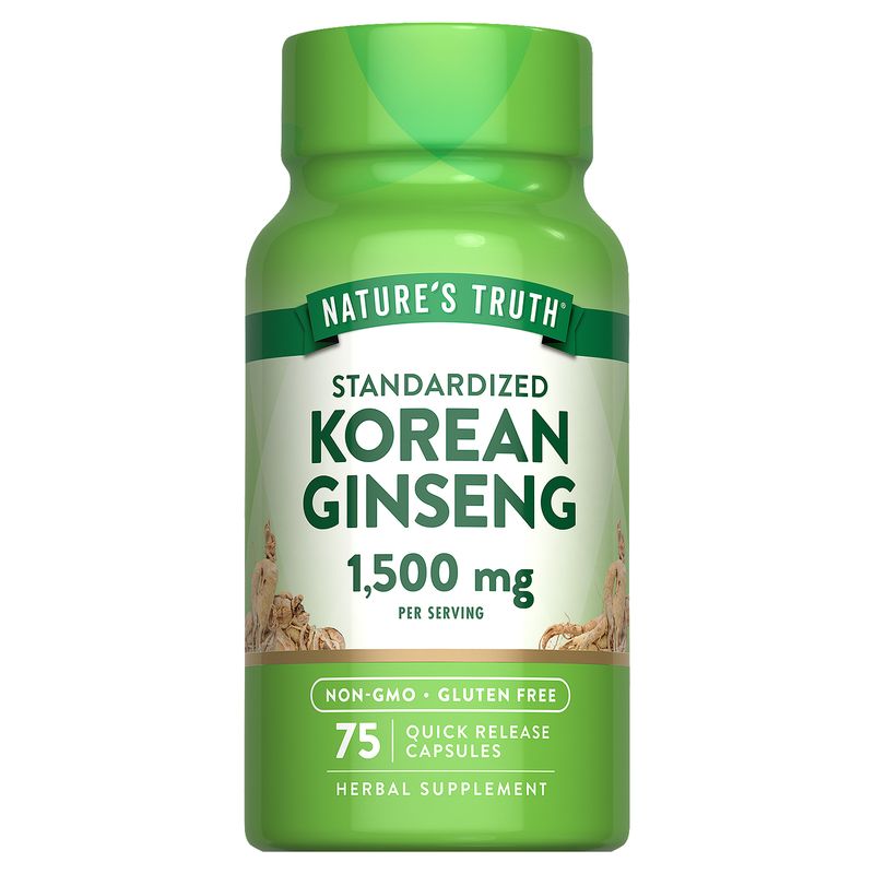 Nature's Truth Standardized Korean Ginseng Herbal Supplement, 1,500 mg, 75 count