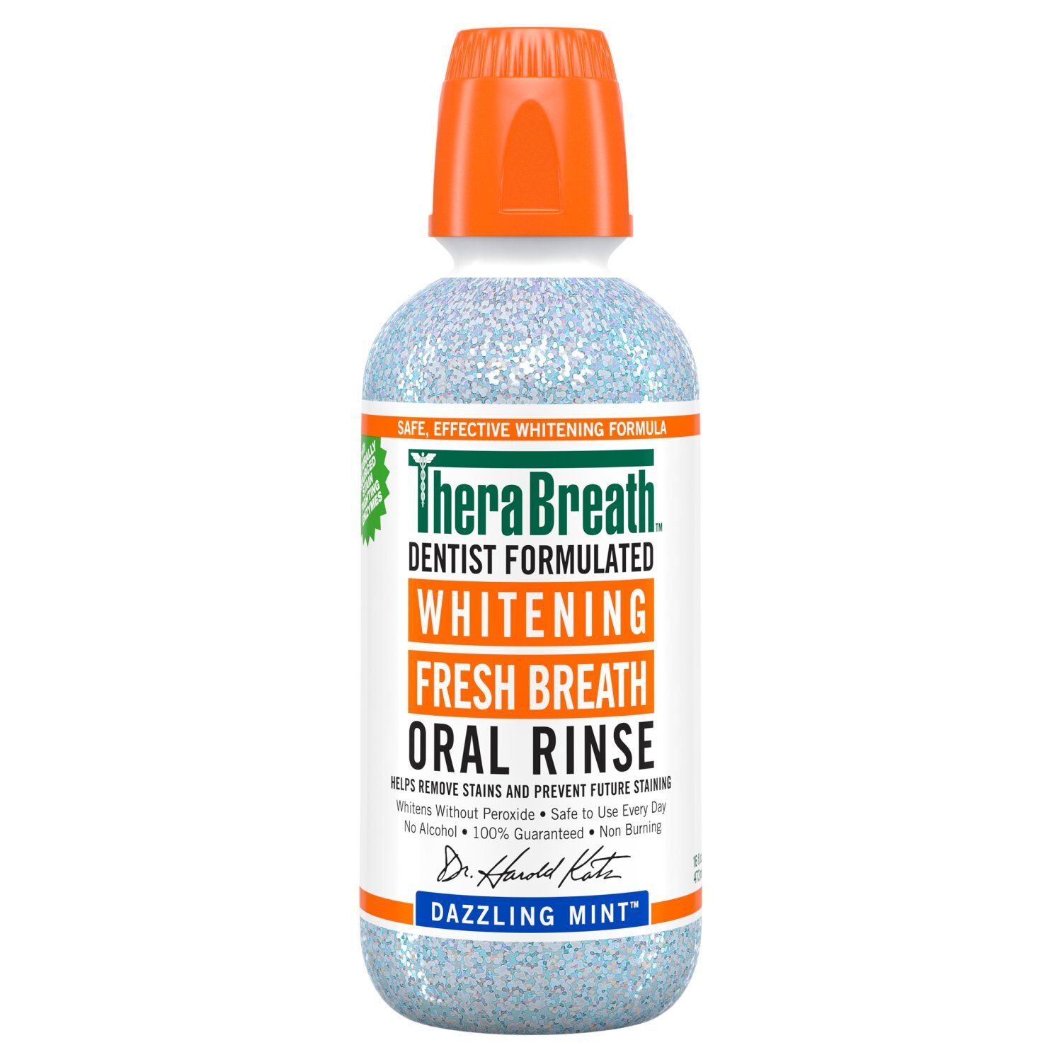 TheraBreath Dazzling Mint Whitening Fresh Breath Oral Rinse, 16 fl oz