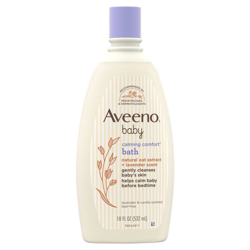 Aveeno Baby Calming Comfort Natural Oat Extract + Lavender Scent Bath, 18 fl oz