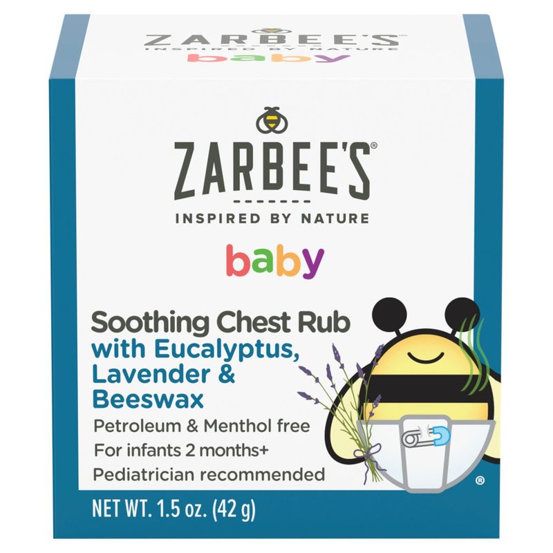 Zarbee's Baby Soothing Chest Rub with Eucalyptus, Lavender &amp; Beeswax, 1.5 oz