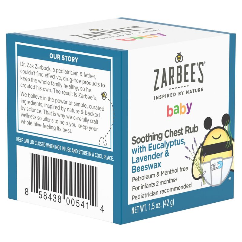 Zarbee's Baby Soothing Chest Rub with Eucalyptus, Lavender &amp; Beeswax, 1.5 oz