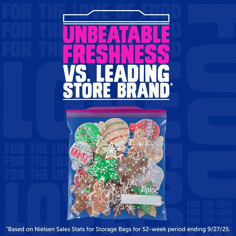Ziploc Brand Storage Quart Seal Top Bags Holiday Edition, 48 count