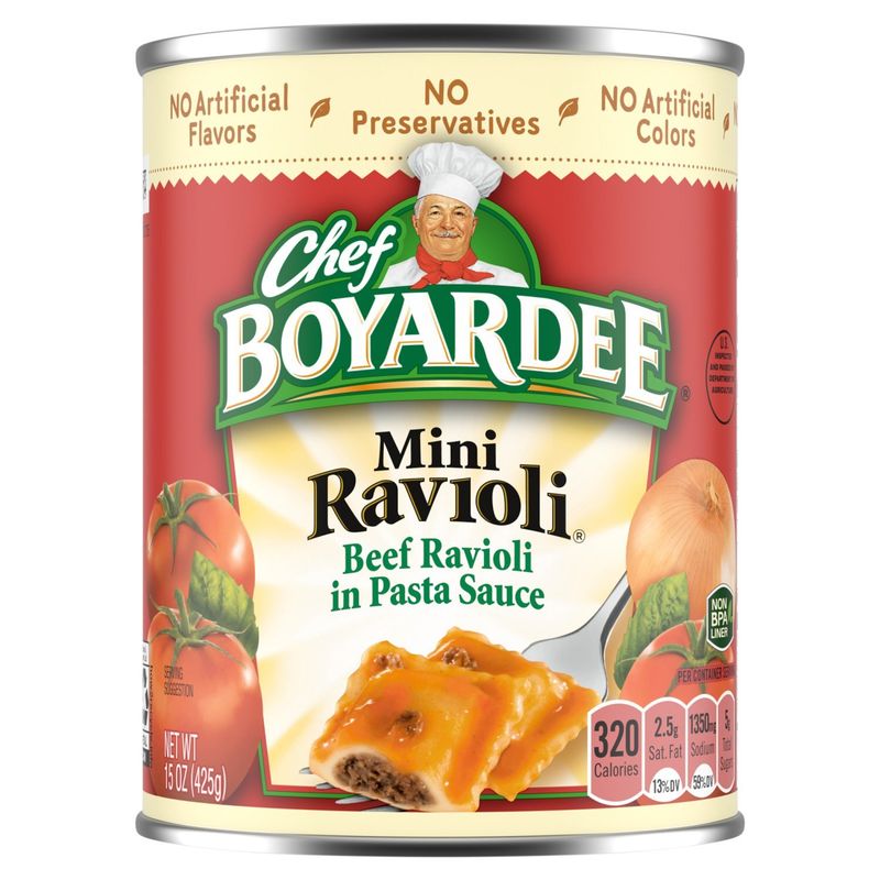 Chef Boyardee Mini Beef Ravioli in Pasta Sauce, 15 oz