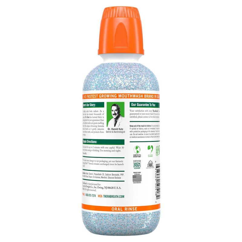 TheraBreath Dazzling Mint Whitening Fresh Breath Oral Rinse, 16 fl oz
