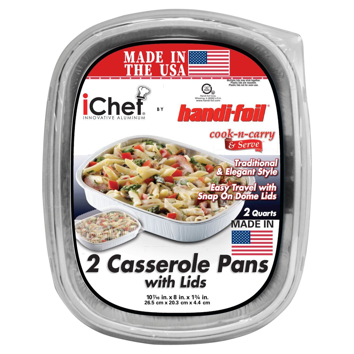 Handi Foil iChef Casserole Pans wit Lids, 2 Count