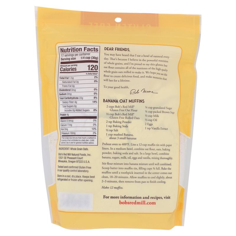 Bob's Red Mill Gluten Free Oat Flour, 18 oz