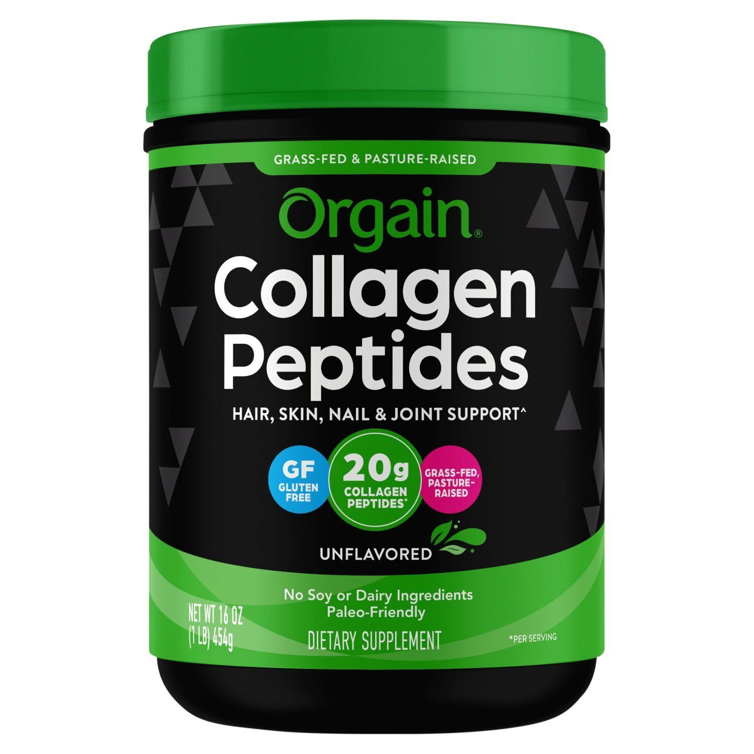 Orgain Unflavored Collagen Peptides Dietary Supplement, 16 oz