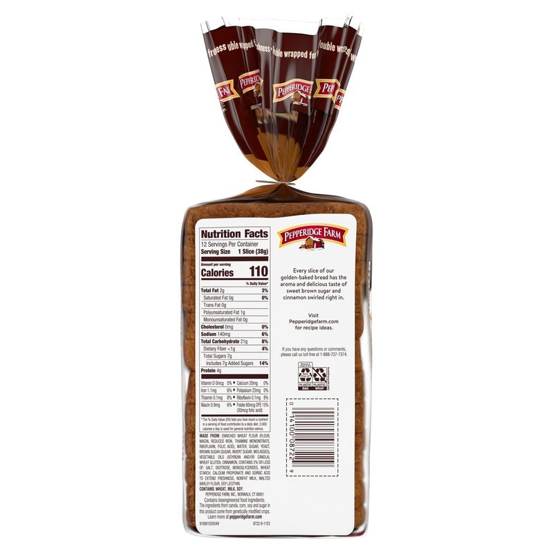 Pepperidge Farm Swirl Brown Sugar Cinnamon Bread, 16 oz