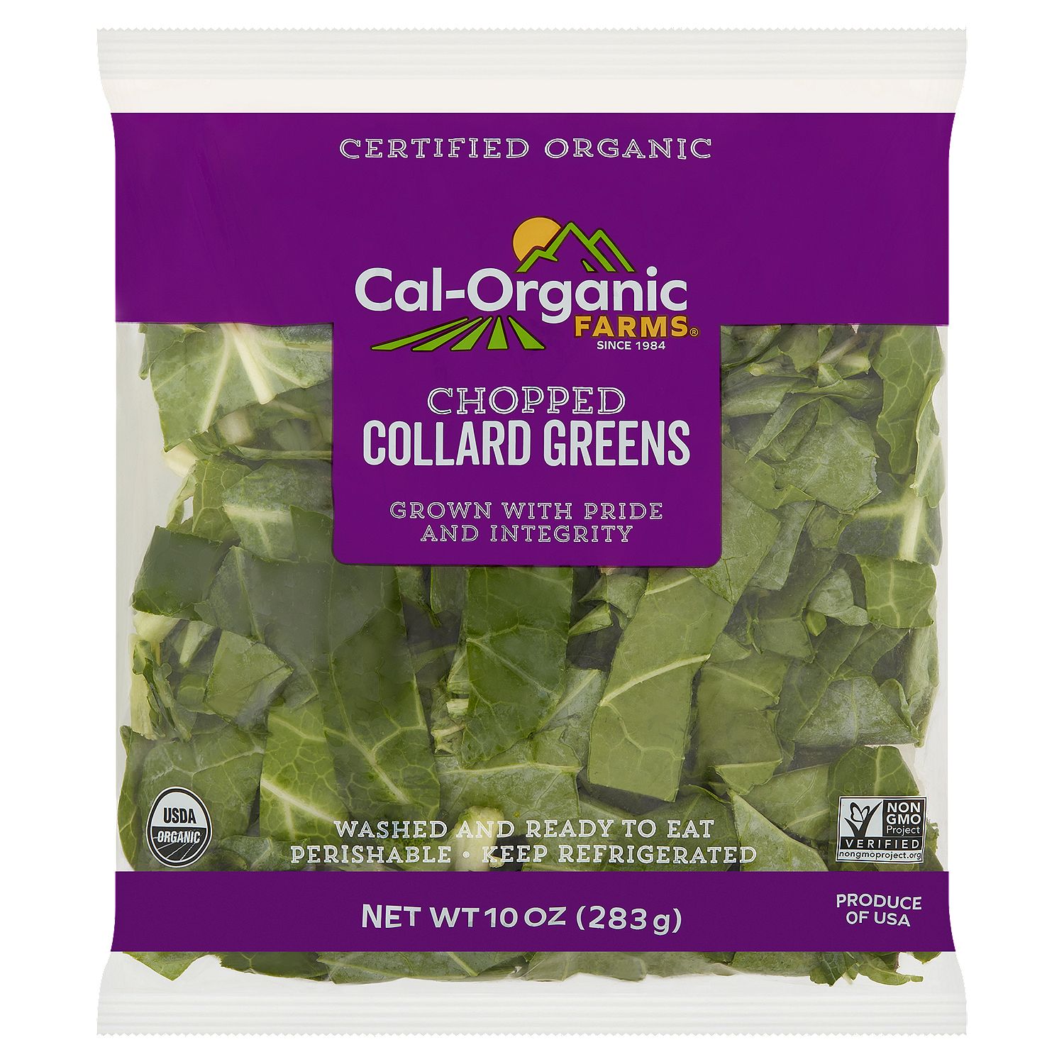 Cal-Organic Farms Chopped Collard Greens, 10 oz bag
