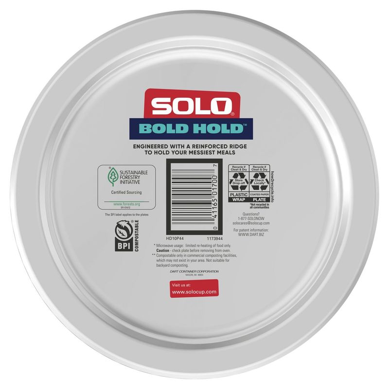 Solo Bold Hold 10 in Paper Plates, 44 count