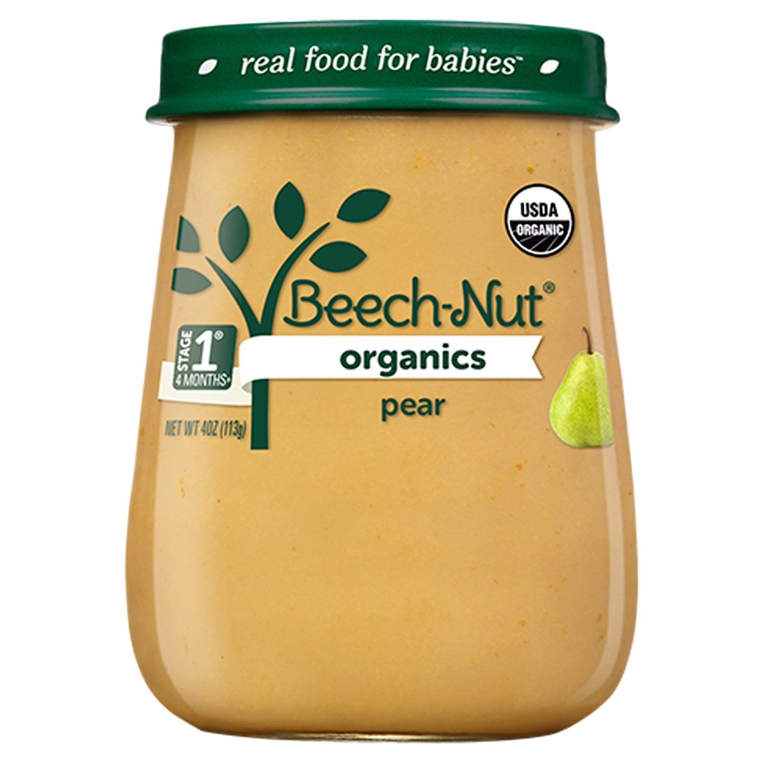 Beech-Nut Organics Pear Baby Food, Stage 1, 4 Months+, 4 oz