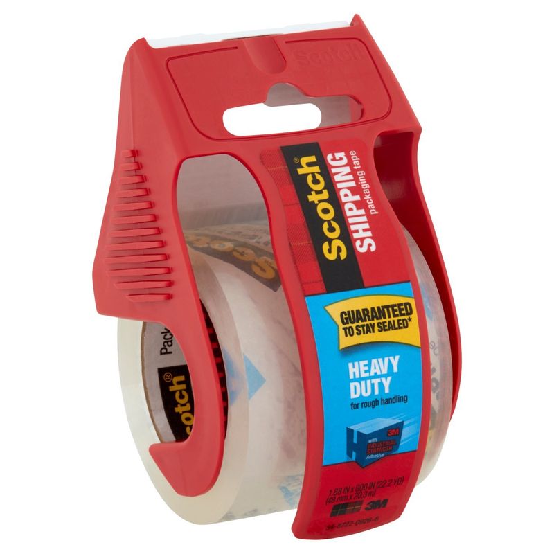 Scotch® Heavy Duty Shipping Packaging Tape, 1.88 in x 22.2 yd, 1/Pack with Dispenser