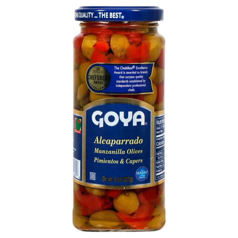 Goya Manzanilla Olives Pimientos &amp; Capers Alcaparrado, 8 oz