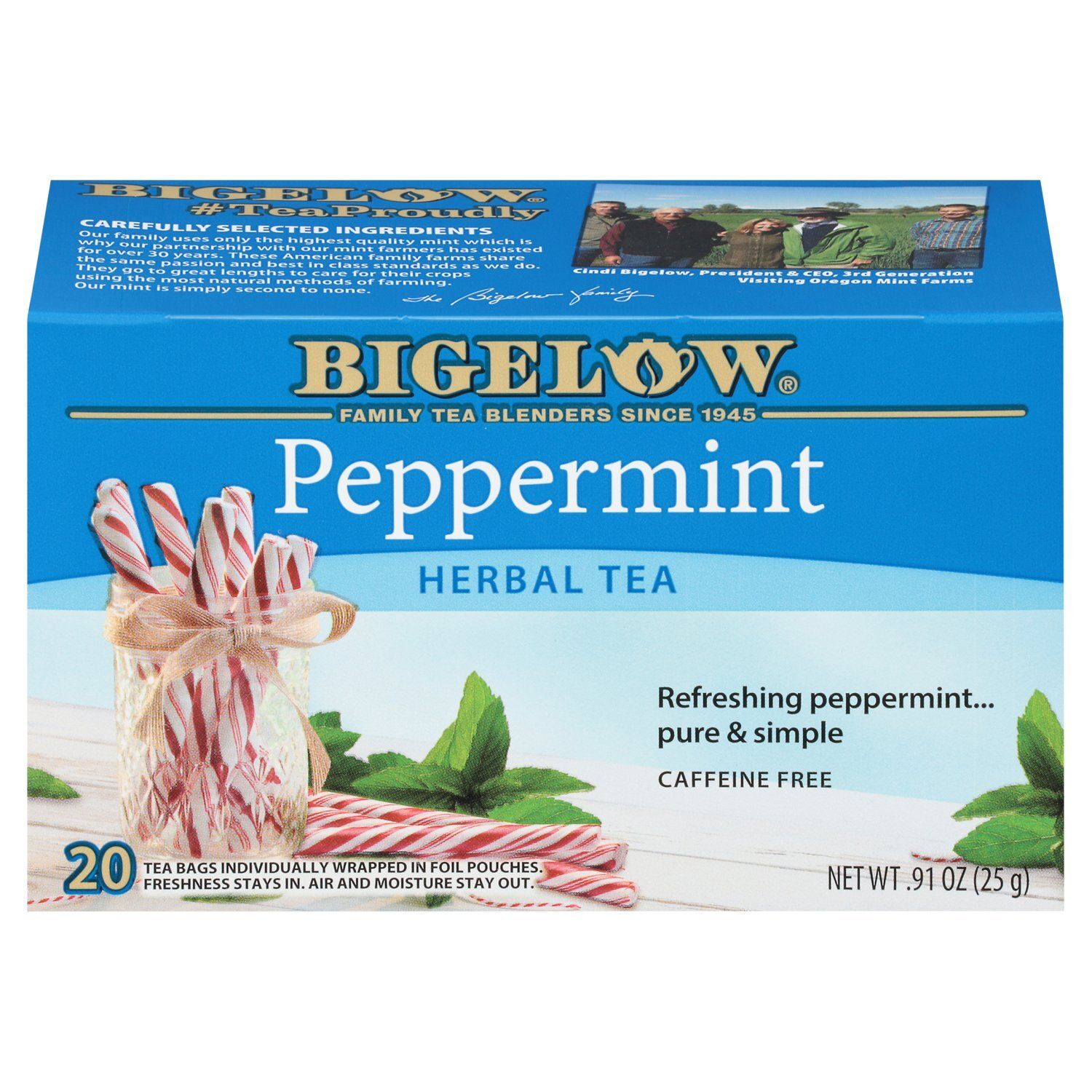 Bigelow Peppermint Herbal Tea Bags, 20 count, .91 oz