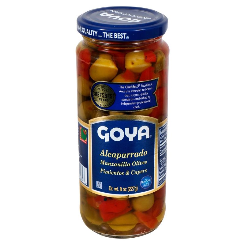 Goya Manzanilla Olives Pimientos &amp; Capers Alcaparrado, 8 oz