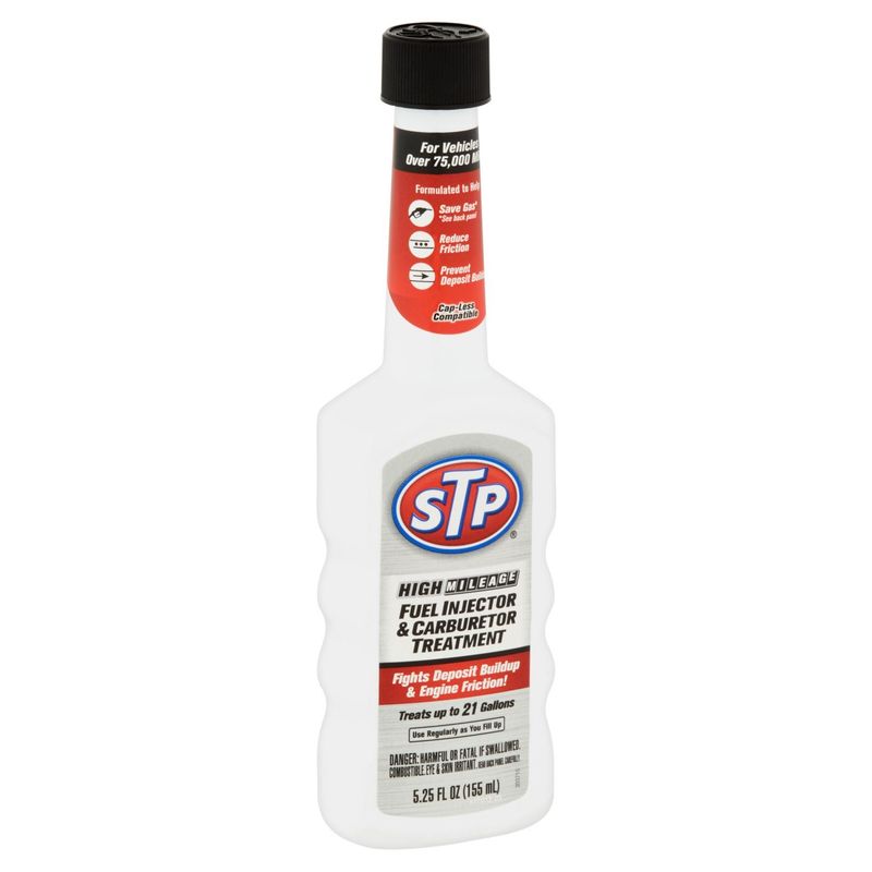 STP High Mileage Fuel Injector &amp; Carburetor Treatment, 5.25 fl oz