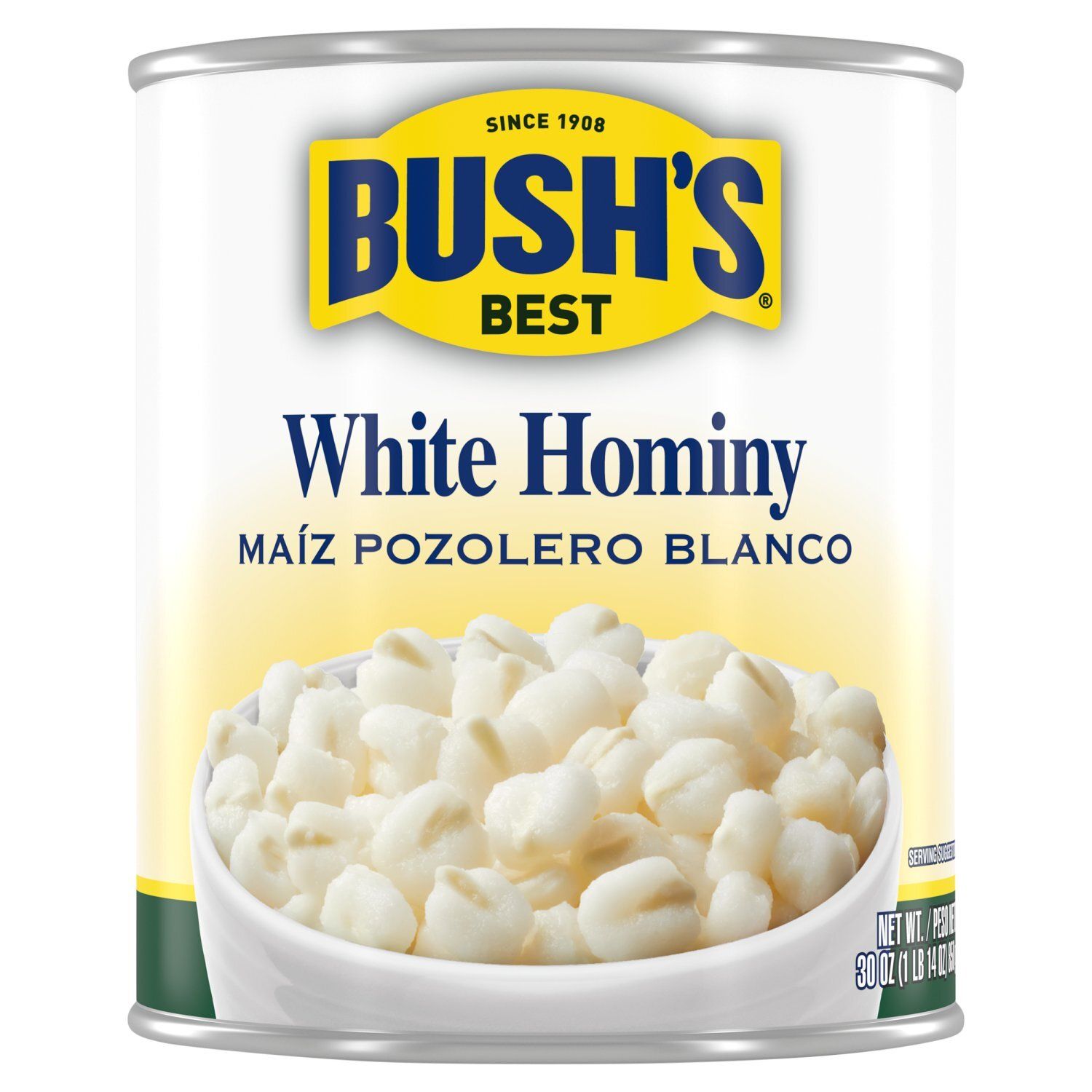 Bush's Best White Hominy, 30 oz