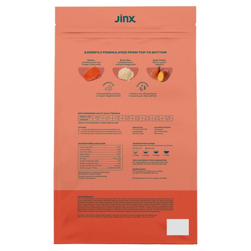 Jinx Salmon Brown Rice Sweet Potato Recipe Dog Food, 11.5 lbs