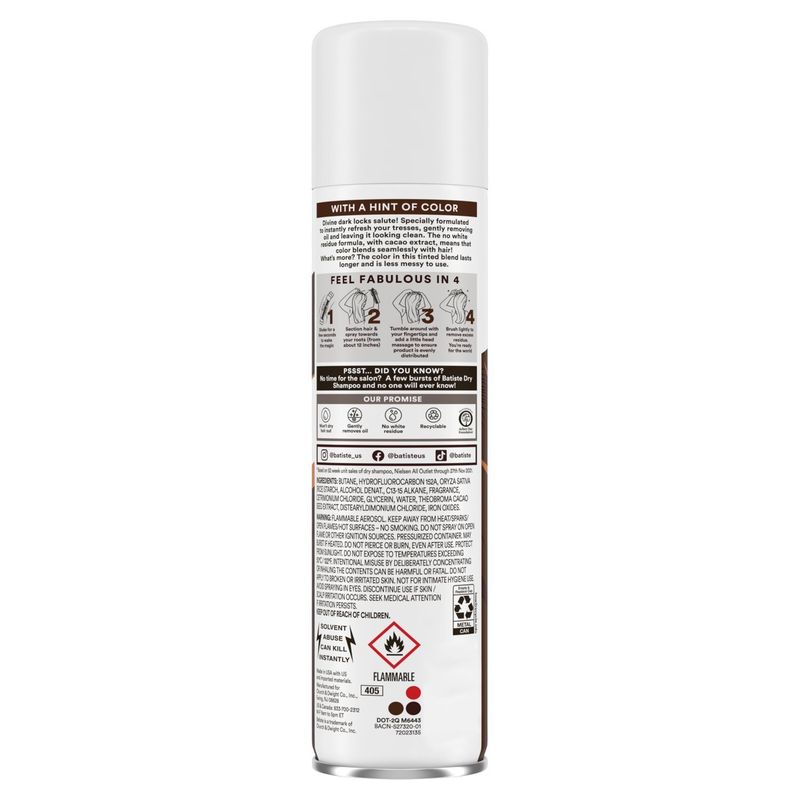 Batiste Dark Hair Dry Shampoo, 5.71 oz