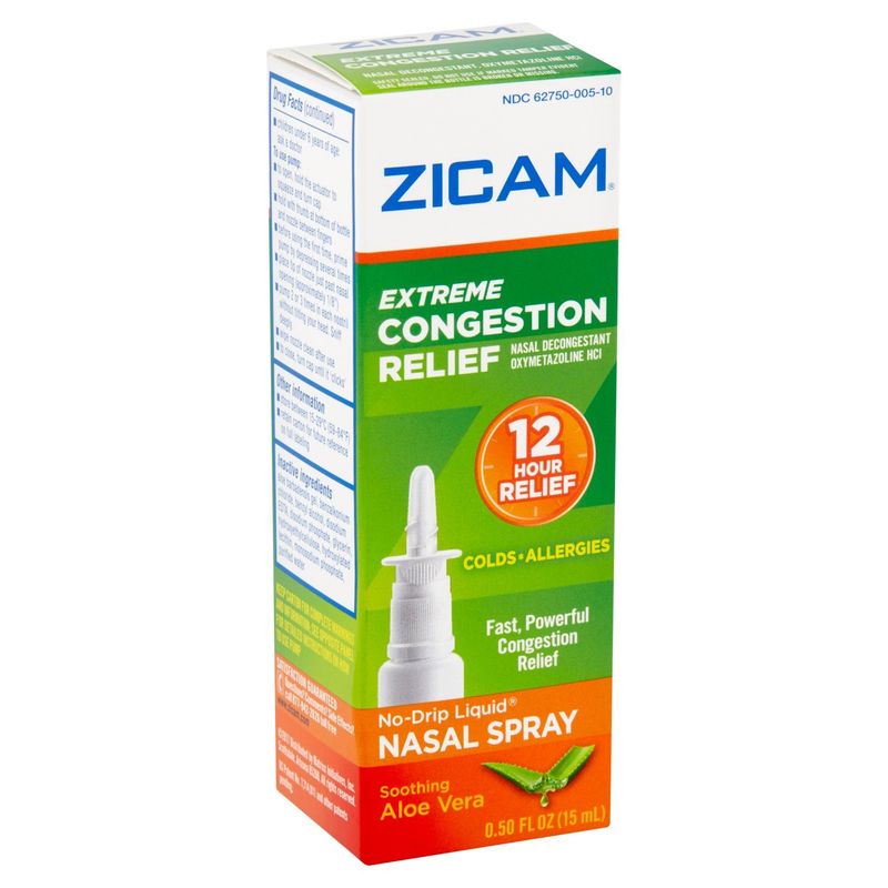 Zicam Extreme Congestion Relief Soothing Aloe Vera No-Drip Liquid Nasal Spray, 0.50 fl oz