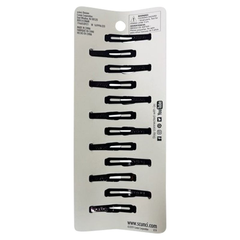 Scünci Brown Snap Clips, 12 count