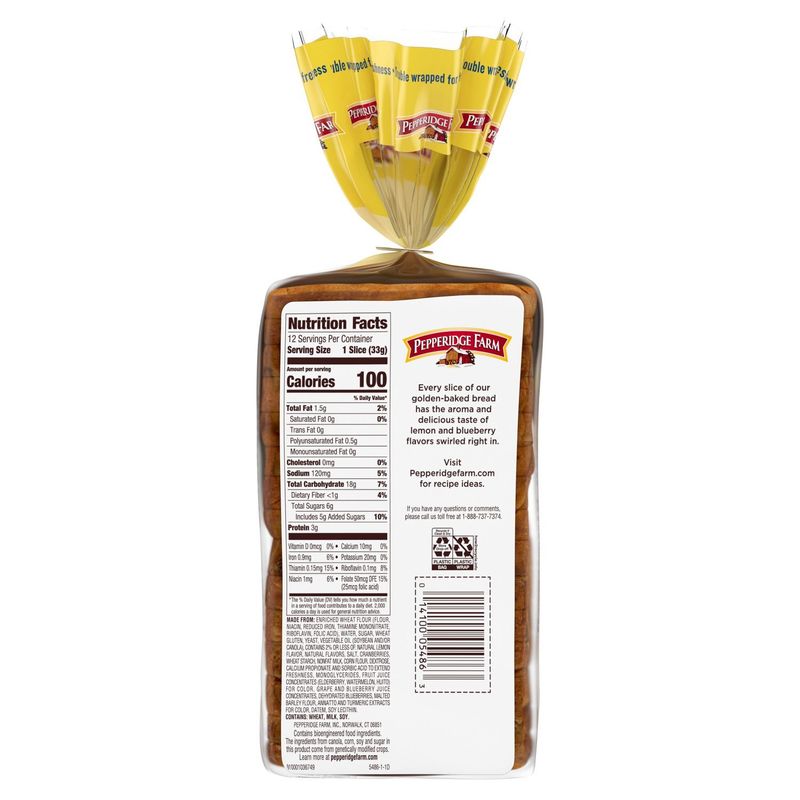 Pepperidge Farm Swirl Lemon Blueberry Bread, 14 oz