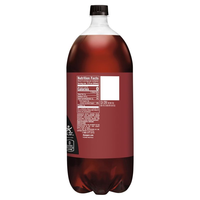 Dr Pepper Zero Sugar Soda, 2.1 qt
